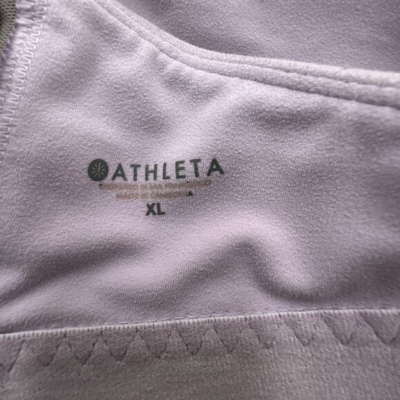 Athleta Chakra Scallop Sports Bra Lot Of 2 Sz XL Purple & Black Gorpcore Workout - Picture 5 of 9